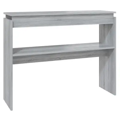 konzolna miza - miza ob steni siva sonoma 102x30x80 cm konstruiran les