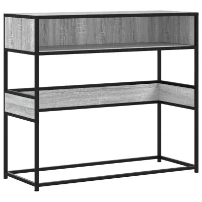 konzolna miza - miza ob steni siva sonoma 90x35x80 cm inženirski les