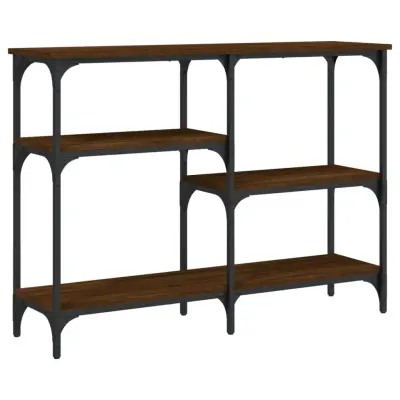 konzolna miza - miza ob steni rjav hrast 102x29x75 cm inženirski les