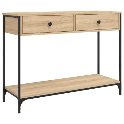 konzolna miza - miza ob steni sonoma hrast 100x34,5x75 cm inženirski les