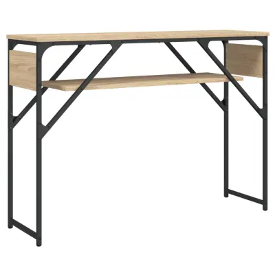 konzolna miza - miza ob steni s polico sonoma hrast 105x30x75 cm inž. les