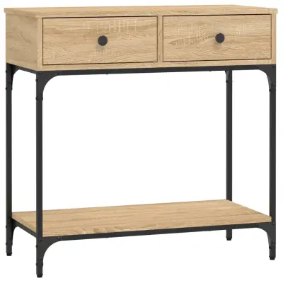 konzolna miza - miza ob steni sonoma hrast 75x34,5x75 cm inženirski les