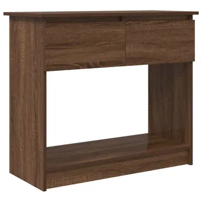 konzolna miza - miza ob steni s predali rjavi hrast 85,5x38,5x74,5 cm