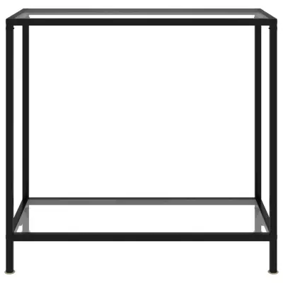 konzolna miza - miza ob steni prozorna 80x35x75 cm kaljeno steklo