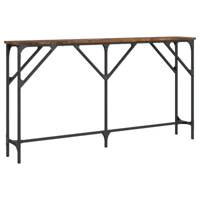 konzolna miza - miza ob steni dimljen hrast 140x23x75 cm inženirski les