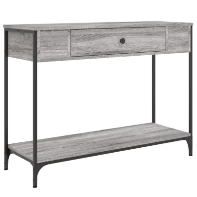 konzolna miza - miza ob steni siva sonoma 100x34,5x75 cm inženirski les