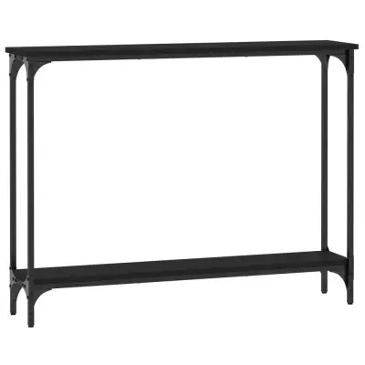 konzolna miza - miza ob steni črna 100x22,5x75 cm inženirski les