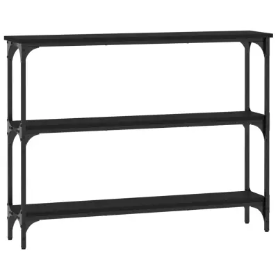 konzolna miza - miza ob steni črna 100x22,5x75 cm inženirski les