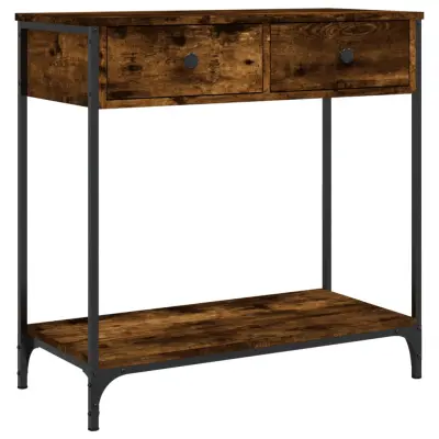 konzolna miza - miza ob steni dimljen hrast 75x34,5x75 cm inženirski les