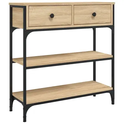 konzolna miza - miza ob steni sonoma hrast 72,5x25x75 cm inženirski les