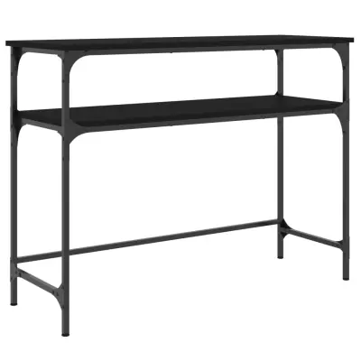 konzolna miza - miza ob steni črna 100x35,5x75 cm inženirski les