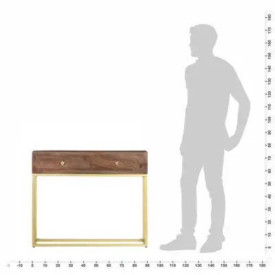 konzolna miza - miza ob steni 90x30x75 cm trden mangov les