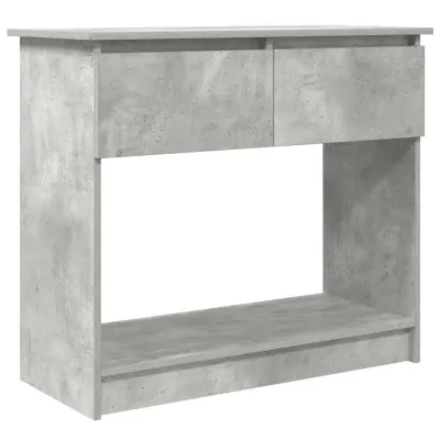 konzolna miza - miza ob steni s predali betonsko siva 85,5x38,5x74,5 cm
