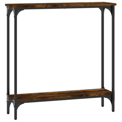 konzolna miza - miza ob steni dimljen hrast 75x22,5x75 cm inženirski les