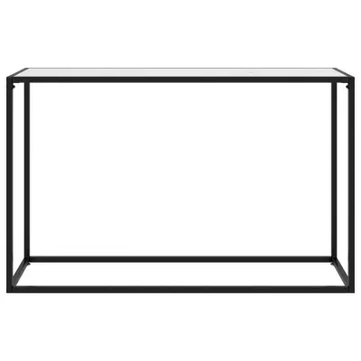 konzolna miza - miza ob steni bela 120x35x75 cm kaljeno steklo
