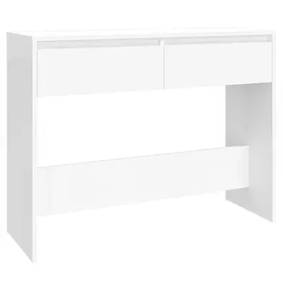 konzolna miza - miza ob steni bela 100x35x76,5 cm iverna plošča