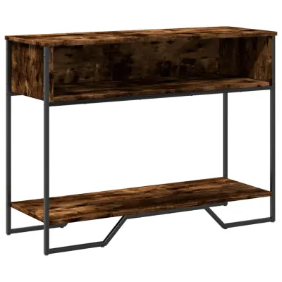 konzolna miza - miza ob steni dimljen hrast 100x35x74,5 cm inženirski les