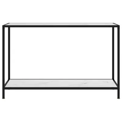 konzolna miza - miza ob steni bela 120x35x75 cm kaljeno steklo