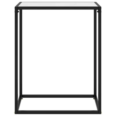 konzolna miza - miza ob steni bela 60x35x75 cm kaljeno steklo