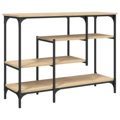 konzolna miza - miza ob steni s policami sonoma hrast 100x35x75 cm