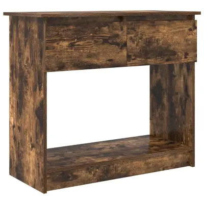 konzolna miza - miza ob steni s predali dimljeni hrast 85,5x38,5x74,5 cm