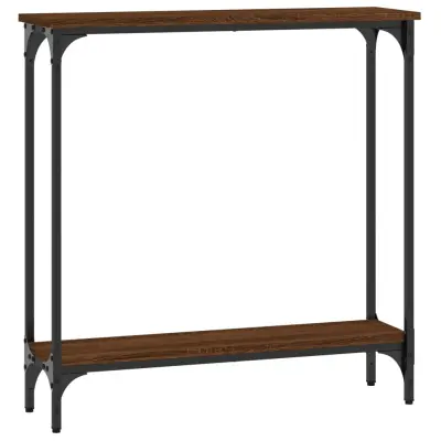 konzolna miza - miza ob steni rjav hrast 75x22,5x75 cm inženirski les