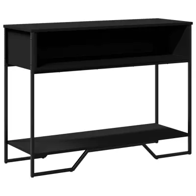 konzolna miza - miza ob steni črna 100x35x74,5 cm inženirski les