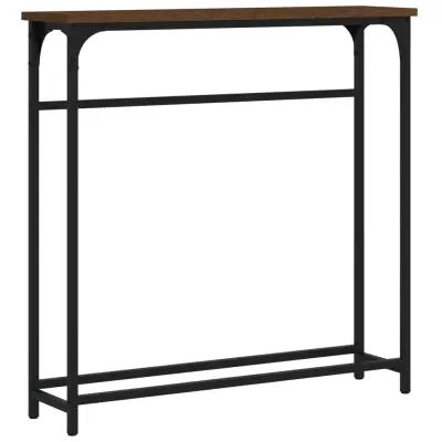 konzolna miza - miza ob steni rjav hrast 75x19,5x75 cm inženirski les