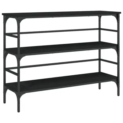konzolna miza - miza ob steni črna 100x32x75 cm inženirski les