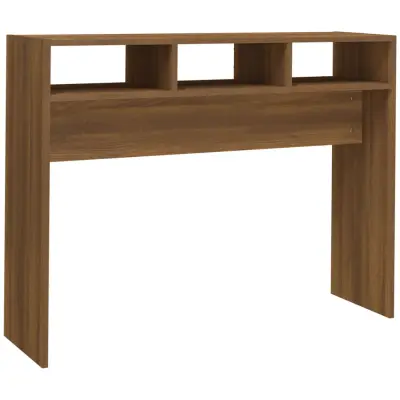 konzolna miza - miza ob steni rjav hrast 105x30x80 cm konstruiran les