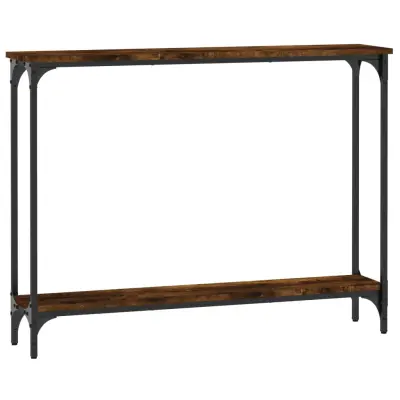 konzolna miza - miza ob steni dimljen hrast 100x22,5x75 cm inženirski les