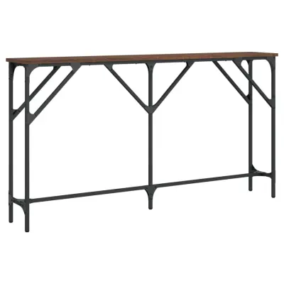 konzolna miza - miza ob steni rjav hrast 140x23x75 cm inženirski les