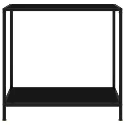 konzolna miza - miza ob steni črna 80x35x75 cm kaljeno steklo