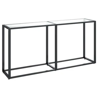 konzolna miza - miza ob steni prozorna 160x35x75,5 cm kaljeno steklo