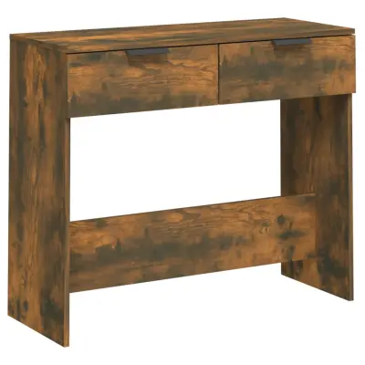 konzolna miza - miza ob steni dimljeni hrast 90x36x75 cm konstruiran les