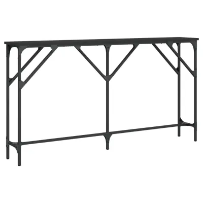 konzolna miza - miza ob steni črna 140x23x75 cm inženirski les