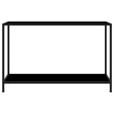 konzolna miza - miza ob steni črna 120x35x75 cm kaljeno steklo