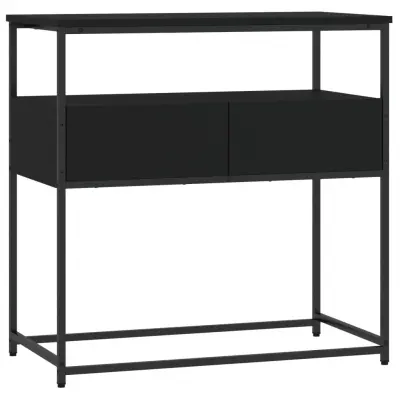 konzolna miza - miza ob steni črna 75x40x75 cm inženirski les