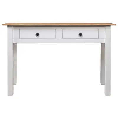 konzolna miza - miza ob steni bela 110x40x72 cm trdna borovina Panama Range