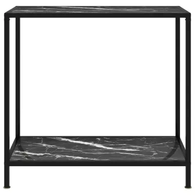 konzolna miza - miza ob steni črna 80x35x75 cm kaljeno steklo