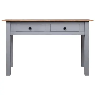 konzolna miza - miza ob steni siva 110x40x72 cm trdna borovina Panama Range