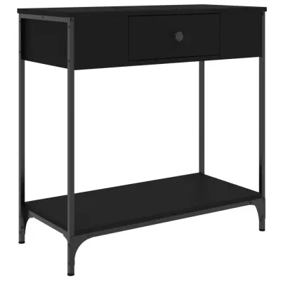 konzolna miza - miza ob steni črna 75x34,5x75 cm inženirski les