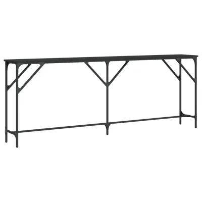 konzolna miza - miza ob steni črna 200x29x75 cm inženirski les