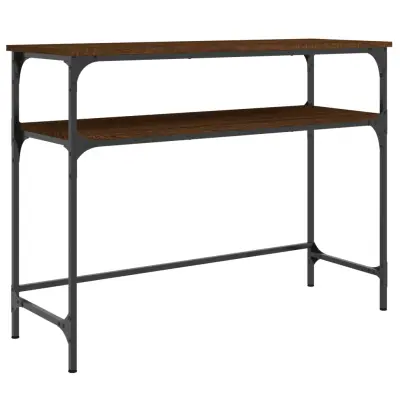konzolna miza - miza ob steni rjav hrast 100x35,5x75 cm inženirski les
