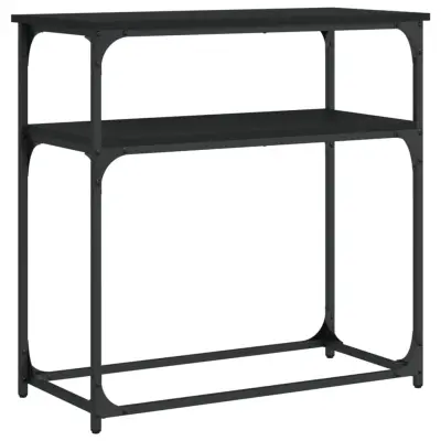konzolna miza - miza ob steni črna 75x35,5x75 cm inženirski les