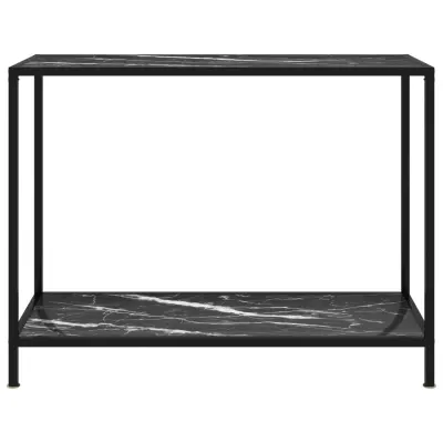 konzolna miza - miza ob steni črna 100x35x75 cm kaljeno steklo
