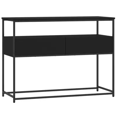 konzolna miza - miza ob steni črna 100x40x75 cm inženirski les