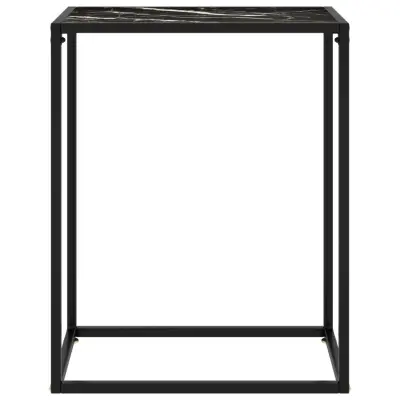 konzolna miza - miza ob steni črna 60x35x75 cm kaljeno steklo
