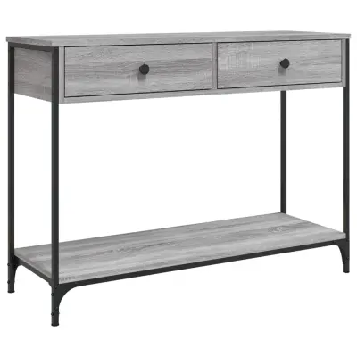 konzolna miza - miza ob steni siva sonoma 100x34,5x75 cm inženirski les