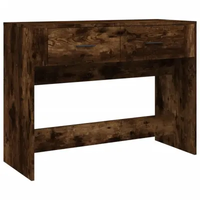 konzolna miza - miza ob steni dimljen hrast 100x39x75 cm inženirski les
